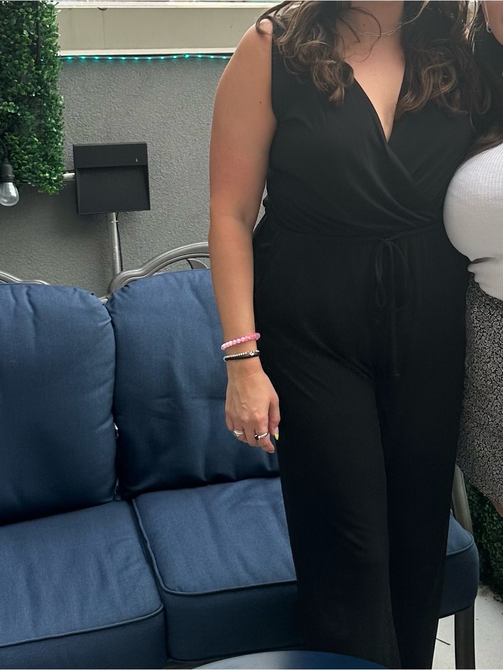 BCBGeneration Black V Tank Jumpsuit with back cutout